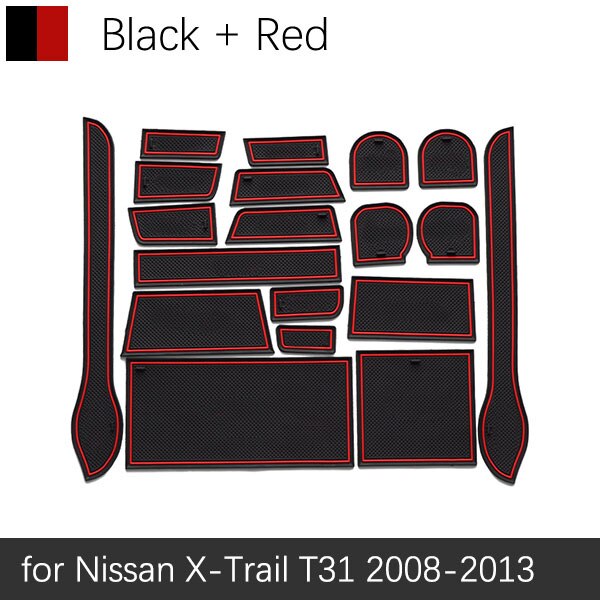 

Для Nissan X-Trail T31 2008 ~ 2013 резиновый противоскользящий коврик для двери, чашки, коврик для телефона, слот для ворот, подставка, автомобильные аксессуары 2009 2010 2011