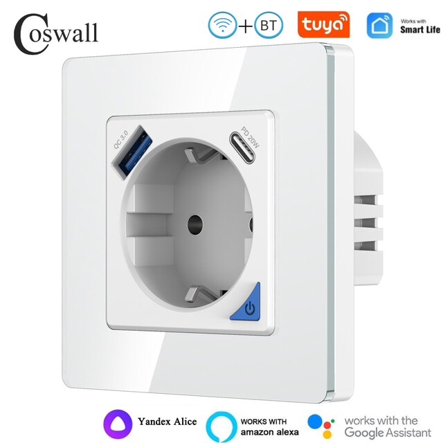 

Coswall умная настенная розетка с USB SWPPD86-01OG