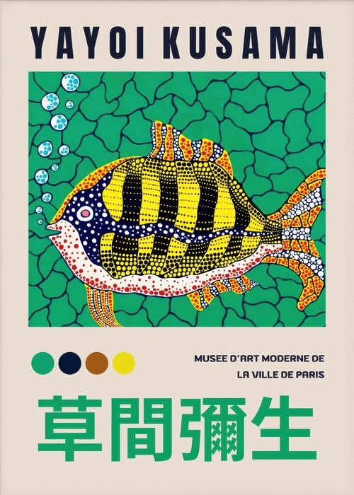 

Художественный плакат Yayoi Kusama Тыквенный цветок