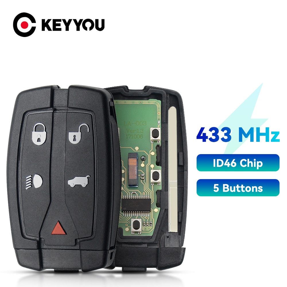 

KEYYOU 434/433 МГц 5 кнопок Автомобильный ключ дистанционного управления для Land Rover для Range Rover Freelander 2 LR2 Sport