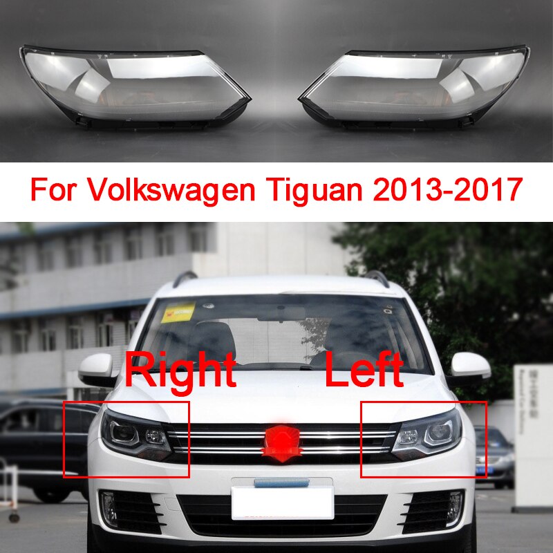 

Накладка на переднюю фару автомобиля для Volkswagen Tiguan 2013-2017, стеклянные фары, прозрачный абажур, маски