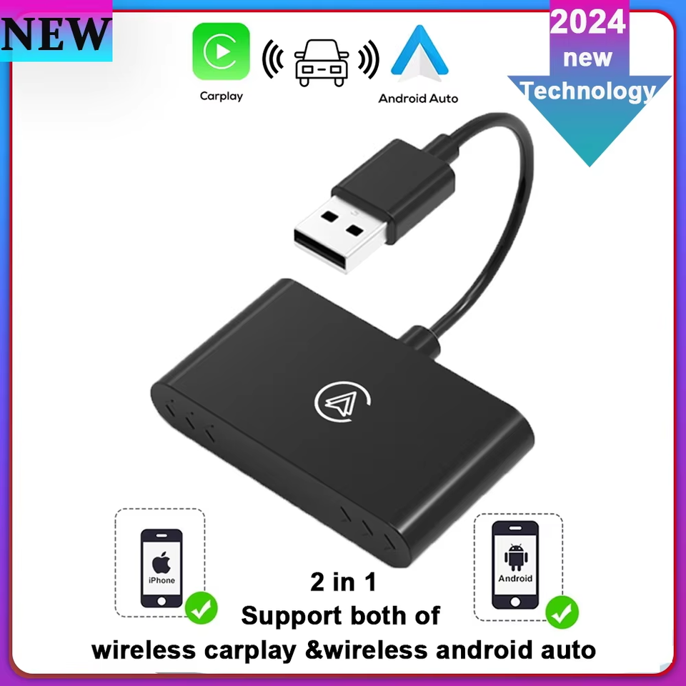 

Новый Беспроводной Мини-адаптер CarPlay Android Auto 2-в-1 Smart Mini Box Plug & Play Dongle Bluetooth Wi-Fi Быстрое Соединение