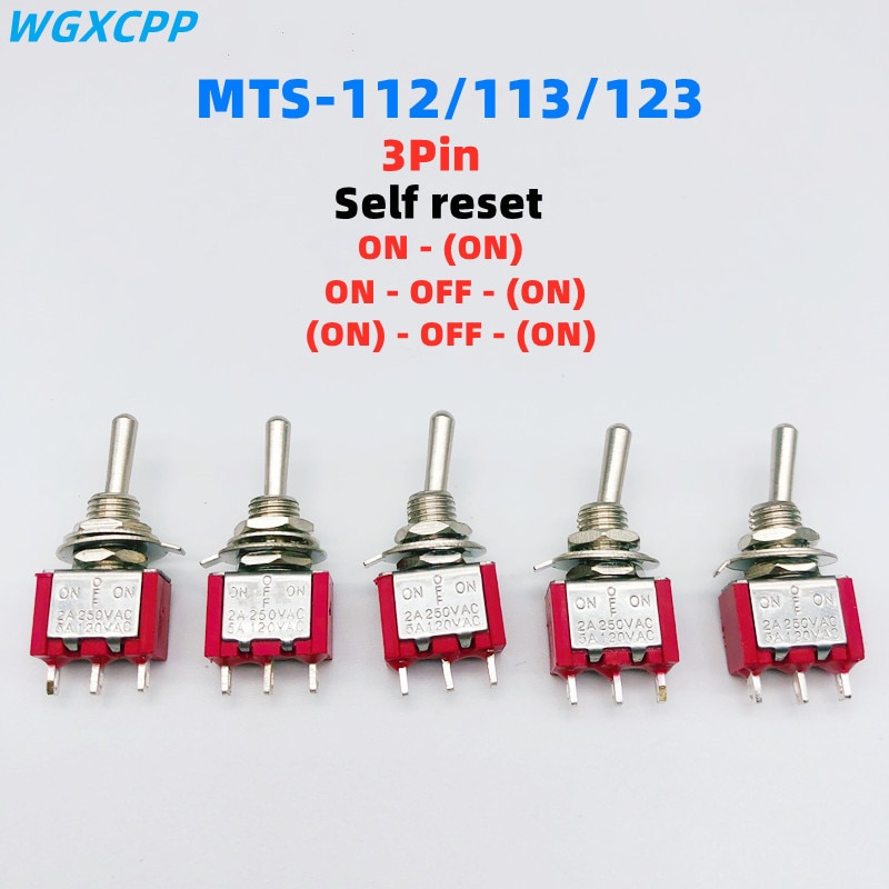 

Красные мини-переключатели SPDT WGXCPP MTS-112 1/5 шт.