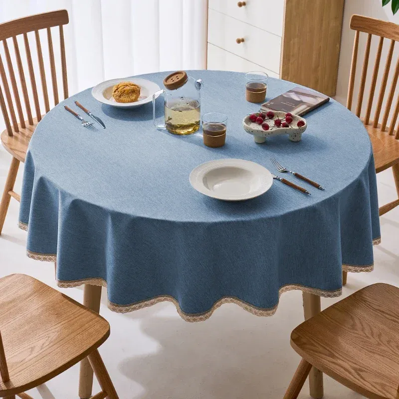 

Скатерть из льна Yaapeet, круглый, многоцветная