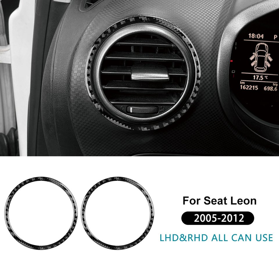 

Настоящая мягкая наклейка из углеродного волокна для Seat Leon 2005 2006 2007 2008 2009 2010 2011 2012, отделка розеток центральной консоли автомобиля