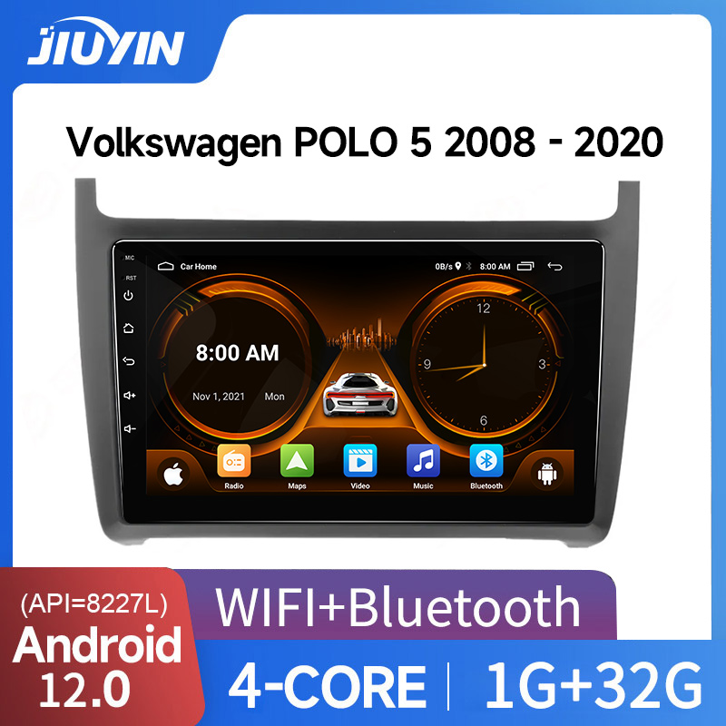 

JIUYIN для Volkswagen POLO 5 2008 - 2020 автомобильное радио, мультимедийный видеоплеер, навигация, стерео, GPS, Android 12 No 2din 2