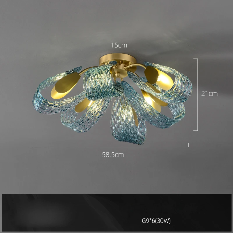 

TAONUANSHU Голубые стеклянные LED люстры