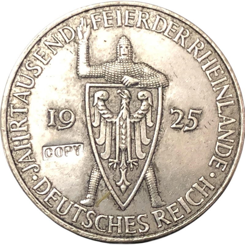 

Копия монеты Рейнланда 3 рейхсмарки 1925 года