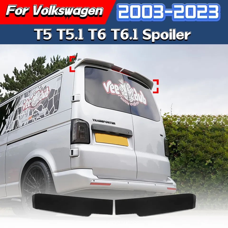 

Для Volkswagen для VW T5 T5.1 T6 T6.1 2003-2023 Спойлер багажника Верхнее крыло Двойная дверь 2 шт. Twostage Комплект модификации кузова заднего крыла