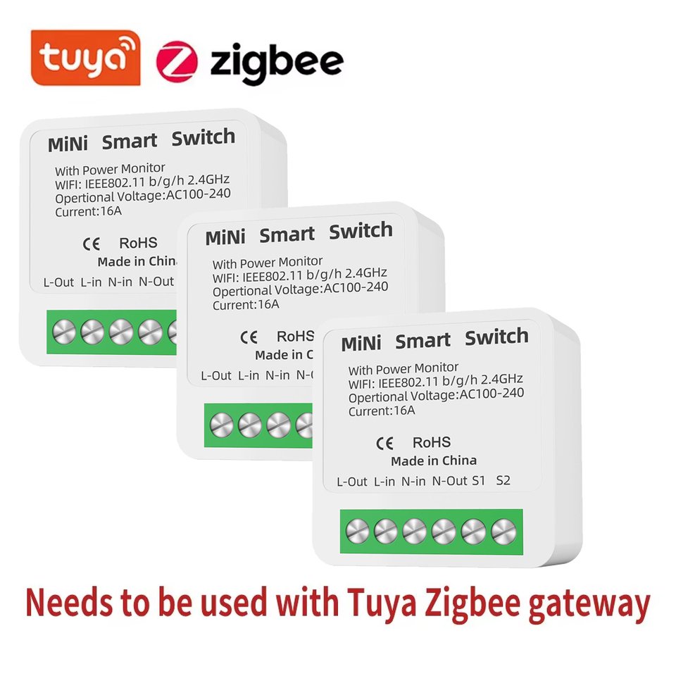 

Модуль умного выключателя света Tuya ZigBee3.0 16A MiNi DIY выключатель поддерживает приложение с двусторонним управлением, дистанционное управление для Alexa Google Home