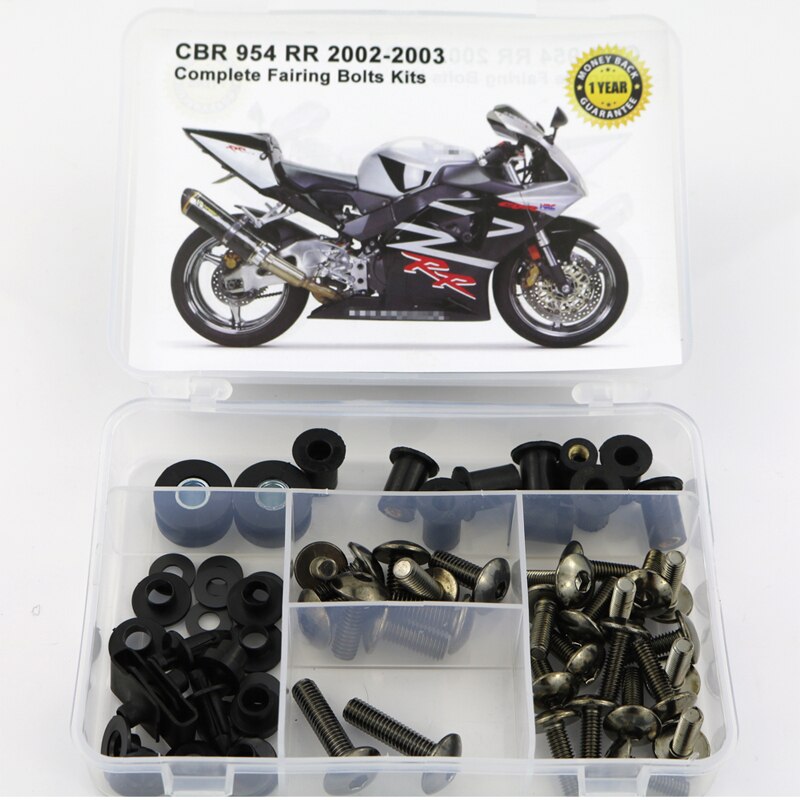 

Подходит для Honda CBR954RR 2002 2003, комплект болтов для обтекателя мотоцикла, стальное покрытие, винты для кузова, зажимы, гайки