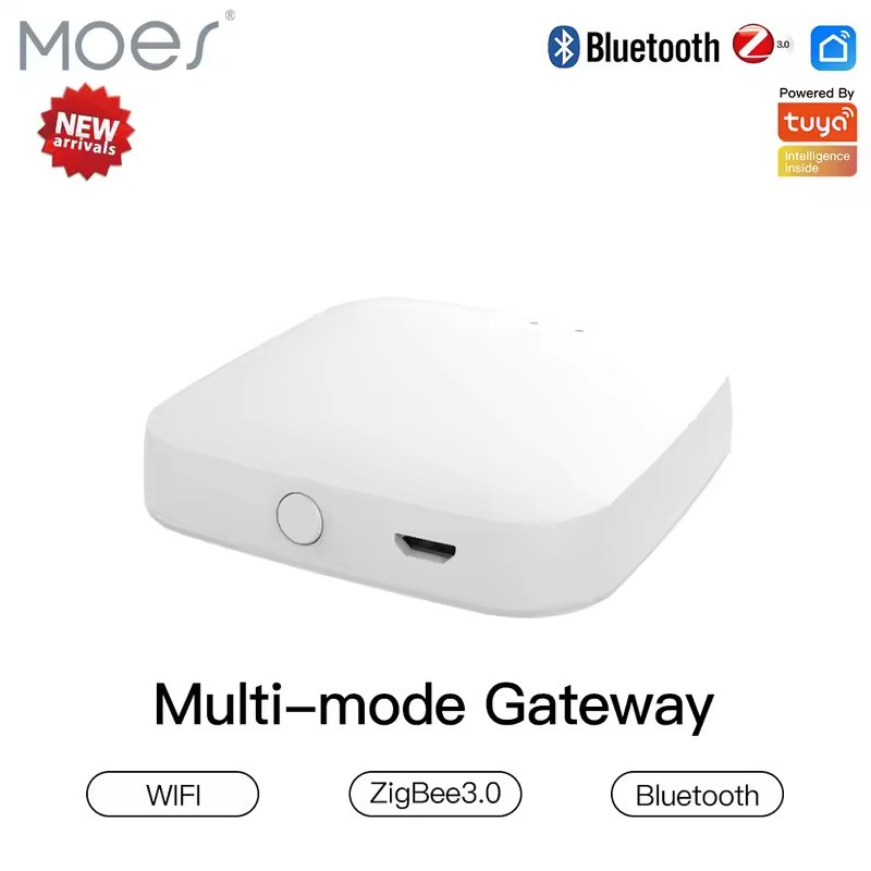 

MOES Новый многорежимный интеллектуальный шлюз Tuya ZigBee Bluetooth Mesh Hub работает с приложением Smart Life Голосовое управление через Alexa Google Home