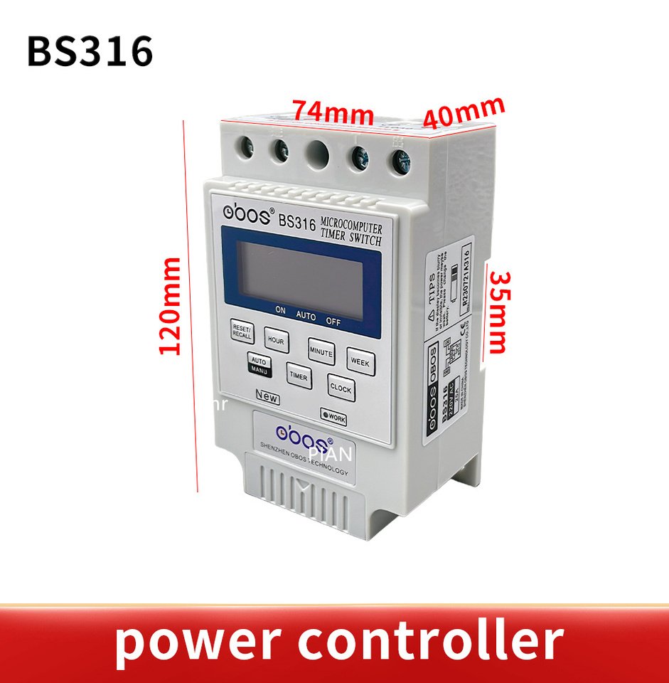 

BS316 AC 220 В 25A Din-рейка ЖК-цифровой программируемый электронный таймер цифровой контроллер таймера BS316