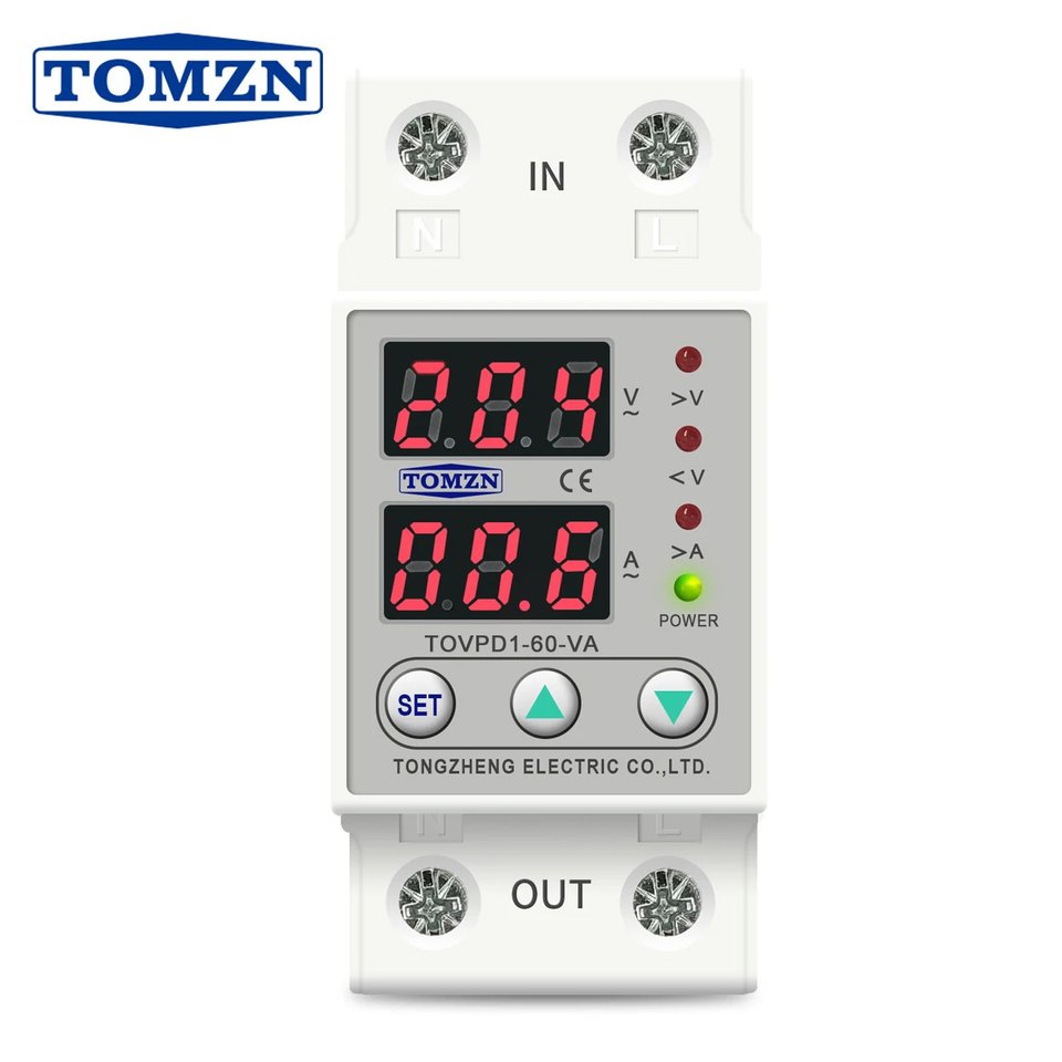 

Реле защиты от перенапряжения и тока TOMZN TOVPD1-63-VA