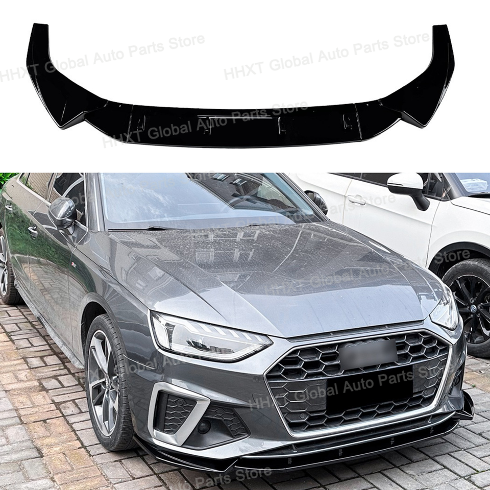 

Для Audi A4 S4 B9.5 Sline 2020-2024 передний бампер, спойлер, губа из углеродного волокна/глянцевый черный автомобильный нижний сплиттер, комплект защиты кузова