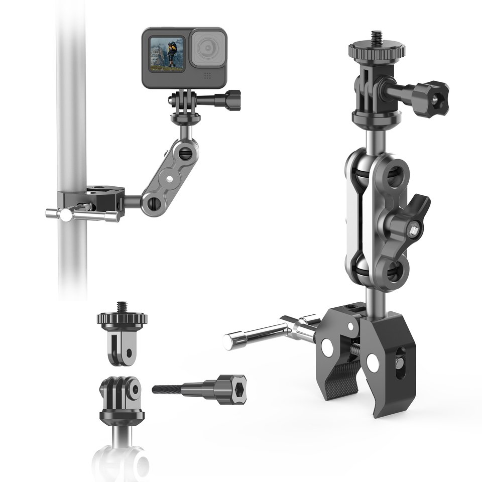 

Монитор с креплением для камеры Super Clamp 360° ° Адаптер с двойной шаровой головкой Magic Arm с резьбой 1/4"-20 и 3/8"-16