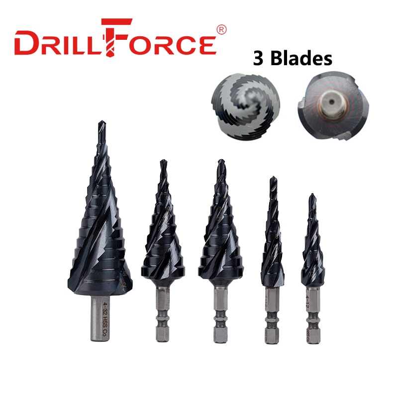 

DRILLFORCE Ступенчатое сверло M35 Кобальт TiALN 9 шт.