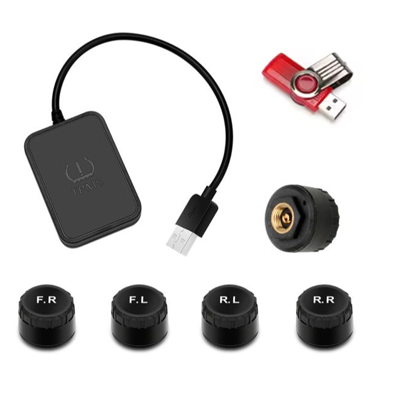 

USB Android TPMS Система сигнализации контроля давления в шинах Замена положения шины Свободно Беспроводные внешние датчики