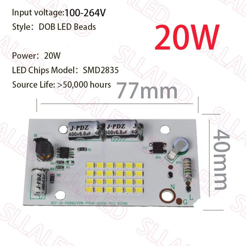 

Светодиодные чипы SL-YW02-DOB 20/30/50Вт 6500К