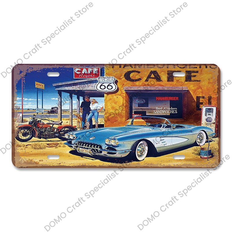 

Винтажный металлический знак Route 66 CQDM DECOR