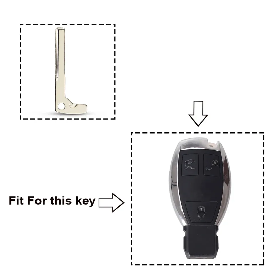 

KEYYOU аварийная запасная сменная вставка Smart Key Blade, необрезанный для Mercedes Benz 2008 E300 C200 C300 S350 S300 S500