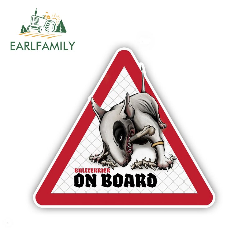 

EARLFAMILY, 13 см x 11 см, бультерьер, фотособака, фотоэлемент животного, собака, знак, Юмористические наклейки