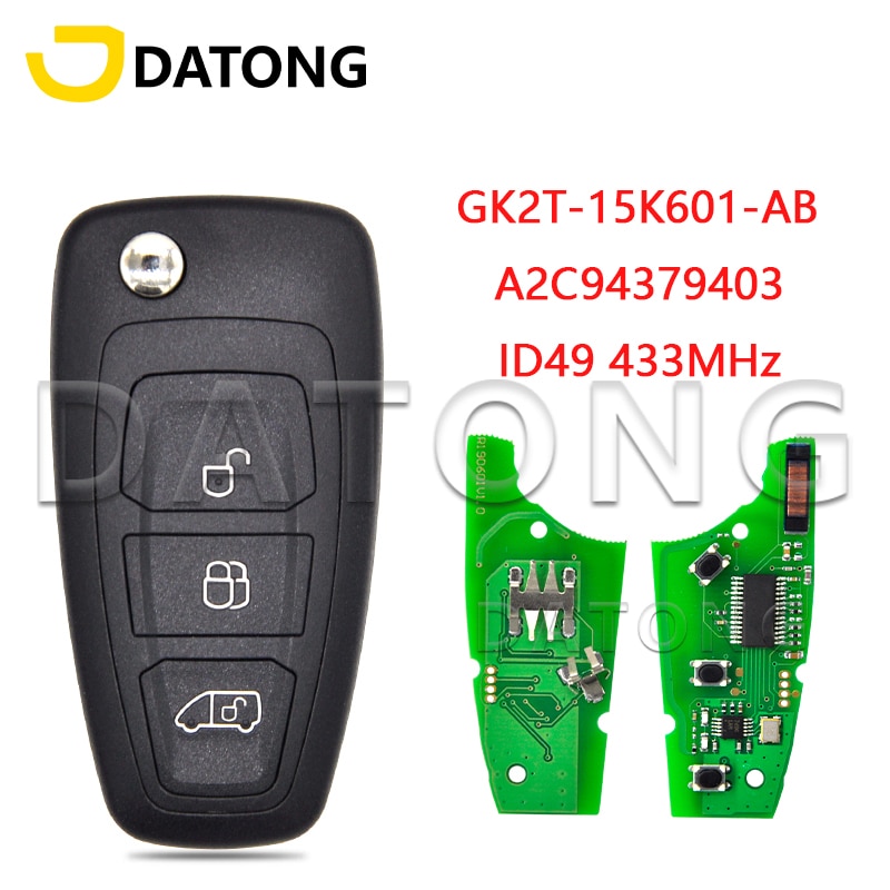 

Datong телефон, планшетофон, 2c94379403 ID49 чип 433 МГц, автомобильный пульт дистанционного управления, подходит для Ford Transit Toureo