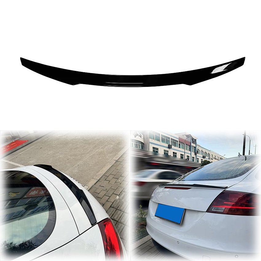 

2008-2014 для Audi TT Mk2 8J, спойлер на заднее крыло автомобиля, крышка для губ, ABS, глянцевый черный комплект из углеродного волокна