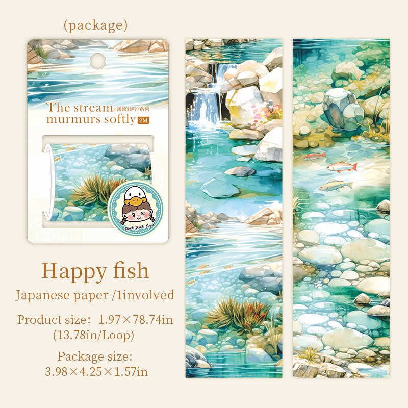 

50 мм * 200 см The Stream Whispers Softly Series, винтажная растительная пейзажная лента Васи, креативный DIY журнал, канцелярские принадлежности для коллажа