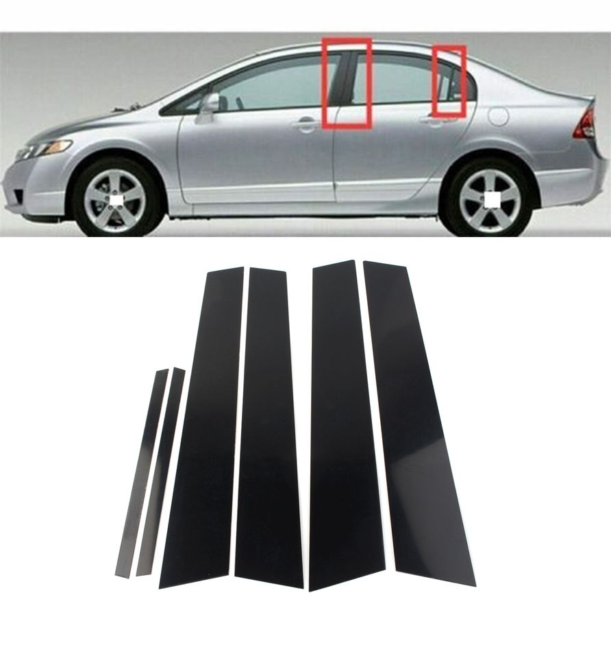 

Для Honda Civic автомобильная наклейка на стойки, накладки на дверь, декоративные аксессуары 2006, 2007, 2008, 2009, 2010, 2011