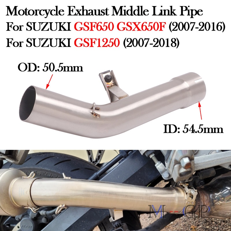 

Слипоны для SUZUKI GSX650F GSF650 GSF1250 2007 - 2018 выхлопная система мотоцикла модифицирует глушитель выхлопной трубы мотоцикла средний соединительный трубопровод