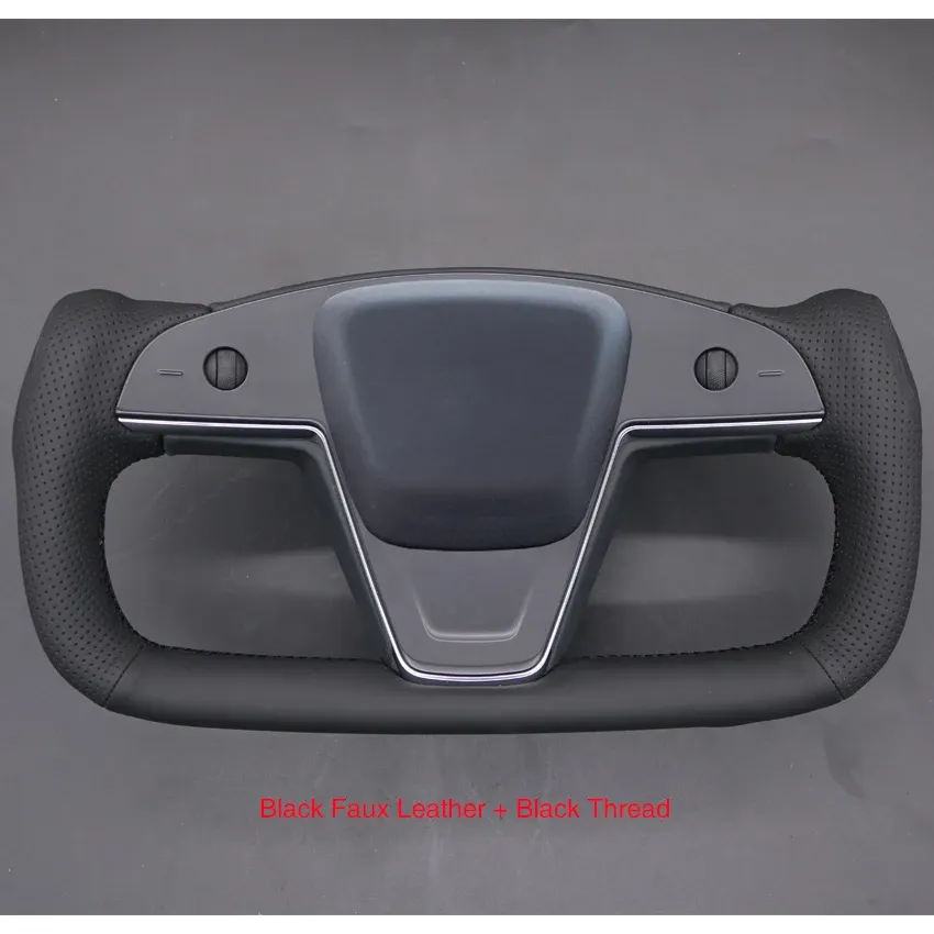 

Черный чехол на руль автомобиля из искусственной кожи для Tesla Model S Model X 2021 2022 2023 2024