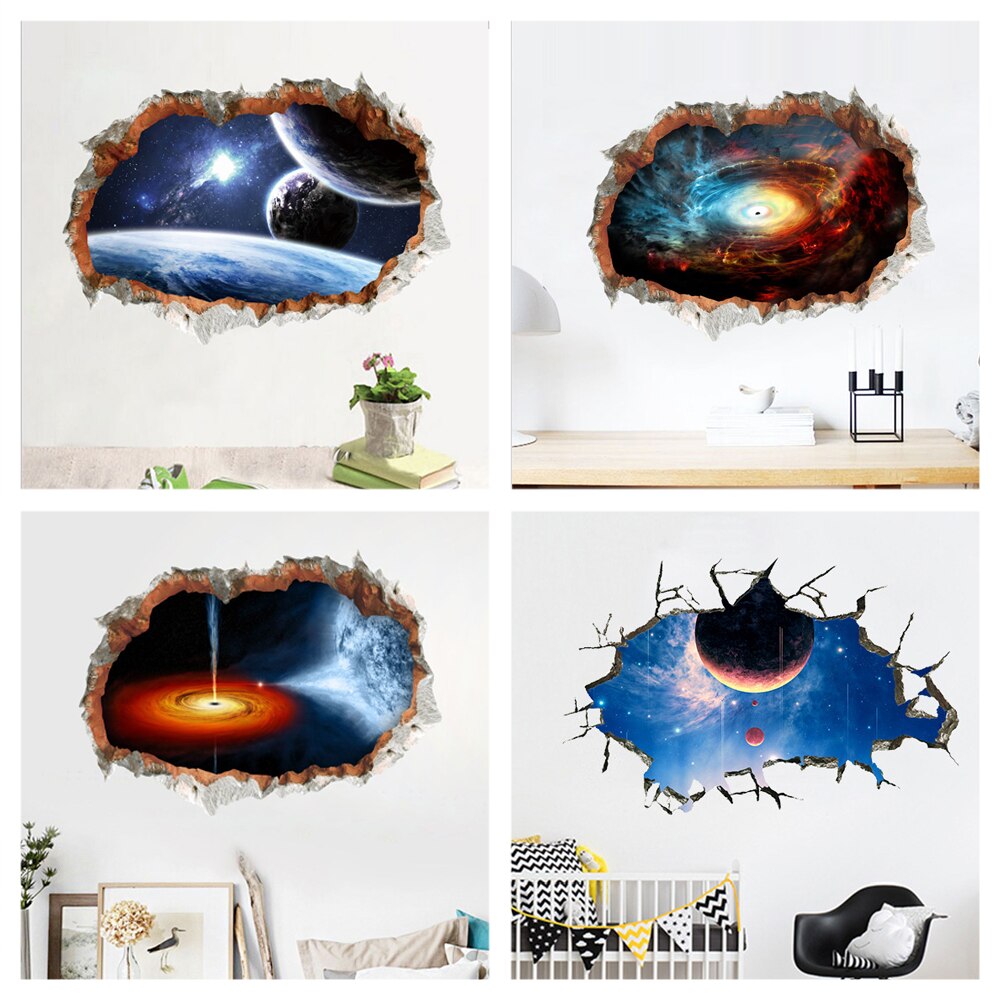 

DEOWUU 3D Космические стикеры для стен