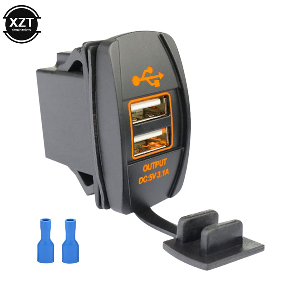 

3.1A двойная USB-розетка для зарядного устройства, кулисный переключатель, водонепроницаемая розетка для автомобилей, лодок, грузовиков, автофургонов, морских транспортных средств, панель кулисного переключателя