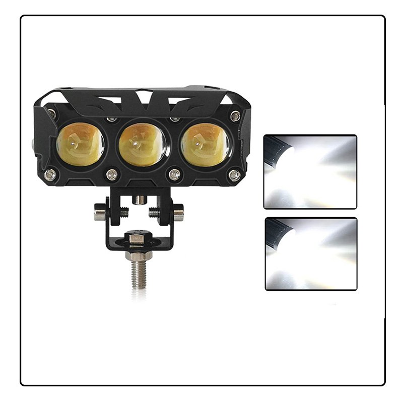 

Трехлинзовый Мотоциклетный Светодиодный Проектор, Двухцветные Рабочие Фары, Дальний/ближний Свет, Противотуманные Фары