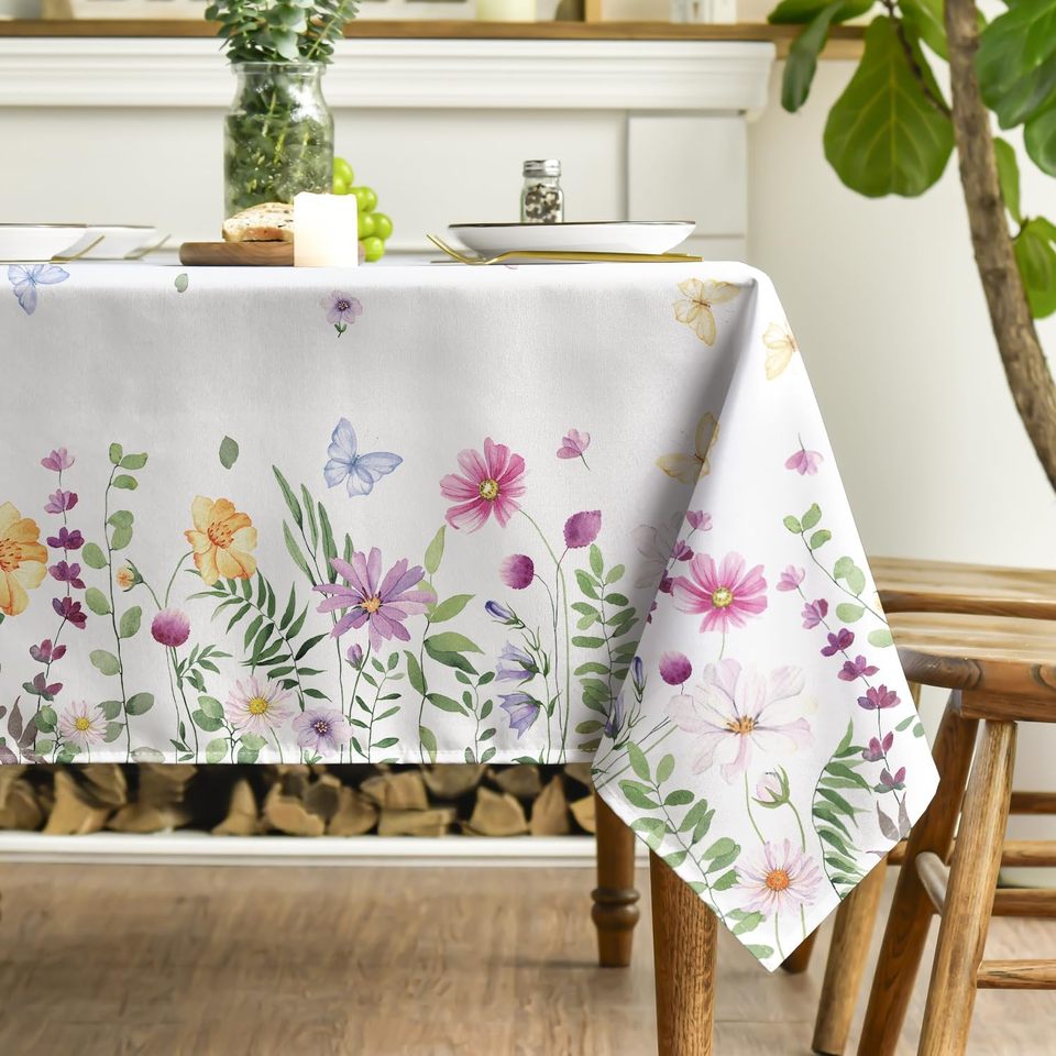 

Полиэстерная скатерть Spring Wildflowers Floral Butterfly