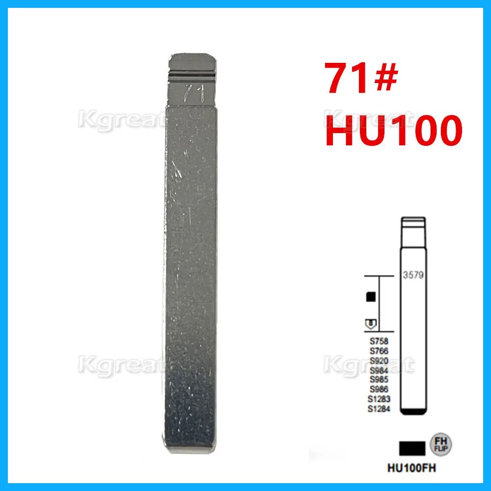 

10 шт. 71 # HU100 HU100FH, металлическая НЕОБРАБОТАННАЯ застежка для Opel Chevrolet,Buick для Keydiy KD Xhorse VVDI JMD, Заготовка ключа