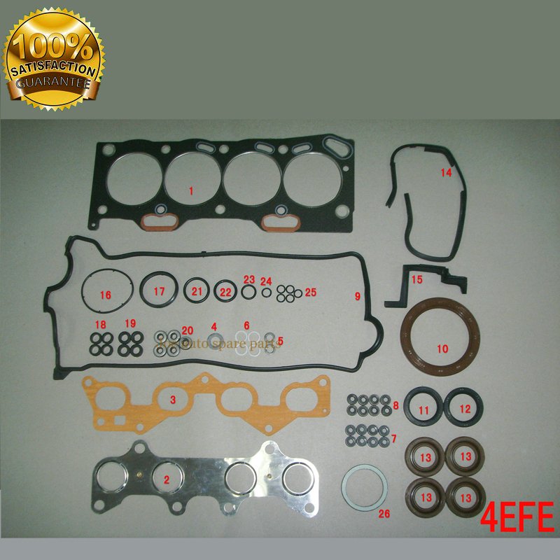 

Полный комплект прокладок двигателя 4E 4EFE для TOYOTA COROLLA E11/LIFTBACK/COMPACT WAGON 1332CC 16V 1.4 1996-2001 04111-11141 50177000