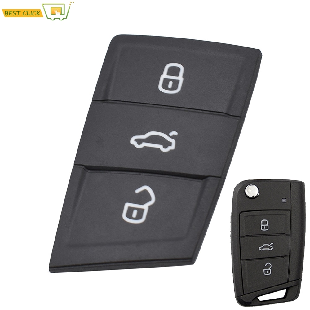 

3-кнопочный пульт дистанционного управления для сиденья Ateca Leon Ibiza для VW Polo Golf 7 Tiguan 2017 2018 2019 резиновый чехол в виде кожи Pad