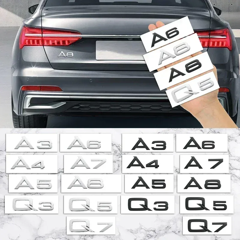 

3D-эмблема Audi С Буквами И Цифрами Для A3 A4 A5 A6 A7 A8 Q2 Q3 Q5 Q7