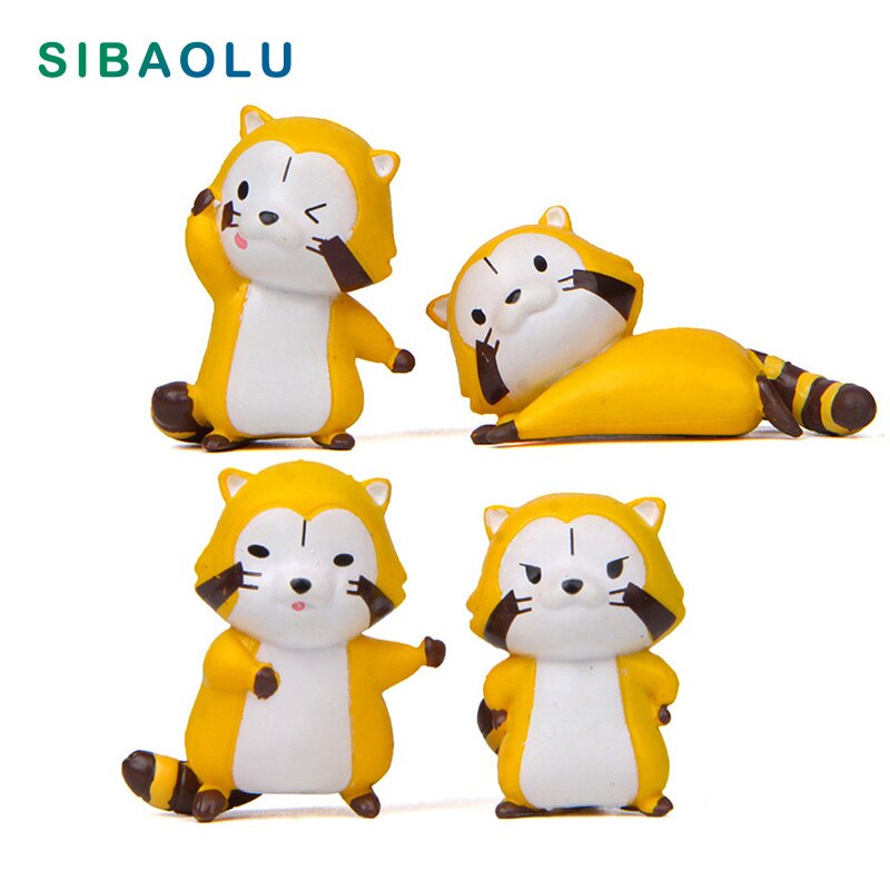 

4 шт. фигурки енотов SIBAOLU ПВХ