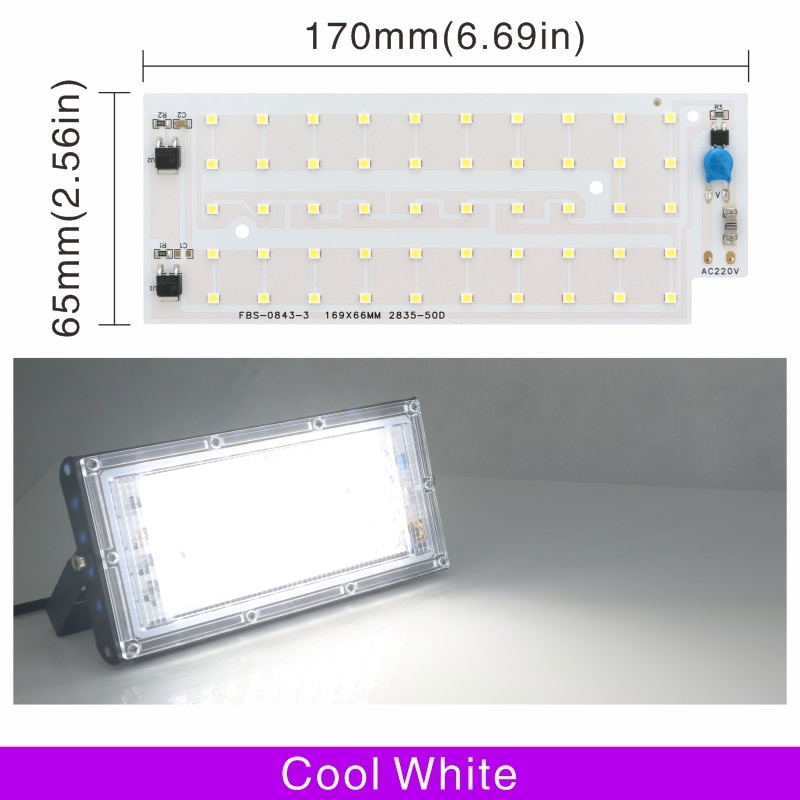 

Светодиодный чип 50 Вт для прожектора SMD 2835, уличный прожектор, RGB точесветильник светильник, световые бусины переменного тока 220 В для светодиодной уличной лампы