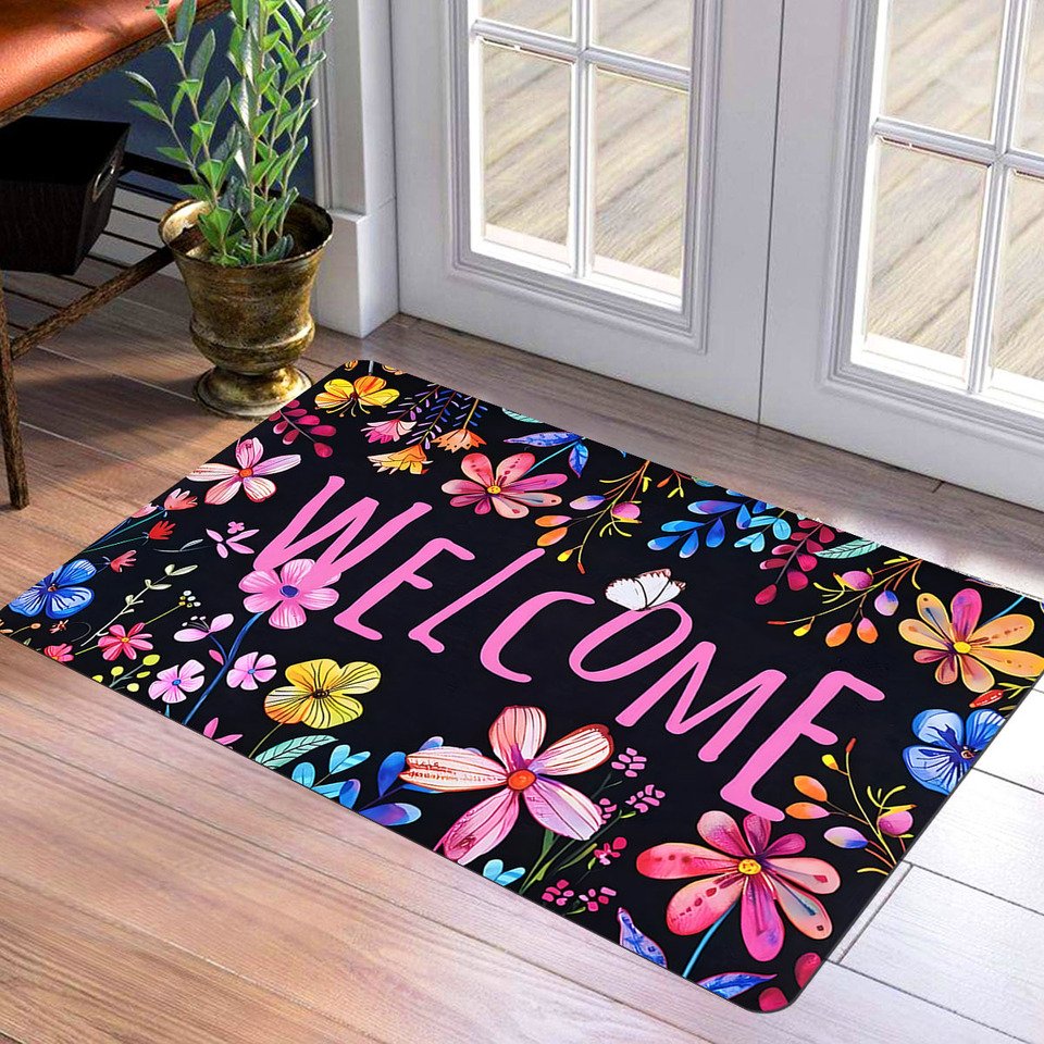 

Входной коврик из полиэстера Colorful Flowers