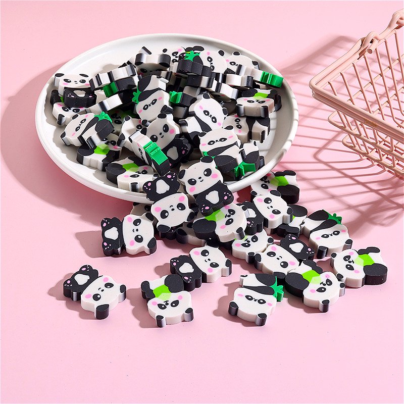 

10 шт./лот, милый мультяшный ластик в форме панды, Kawaii Panda, бамбуковый карандаш, резиновый студенческий подарок, канцелярские принадлежности, канцелярские принадлежности, ластик