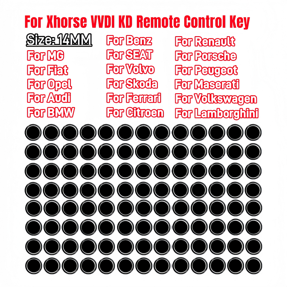 

SOLOKEYS 14 мм для Xhorse VVDI KD автомобильный ключ с кристаллами эпоксидной смолы логотип для Opel Fiat SEAT Volkswagen Benz Peugeot Citroen Renault Skoda MG