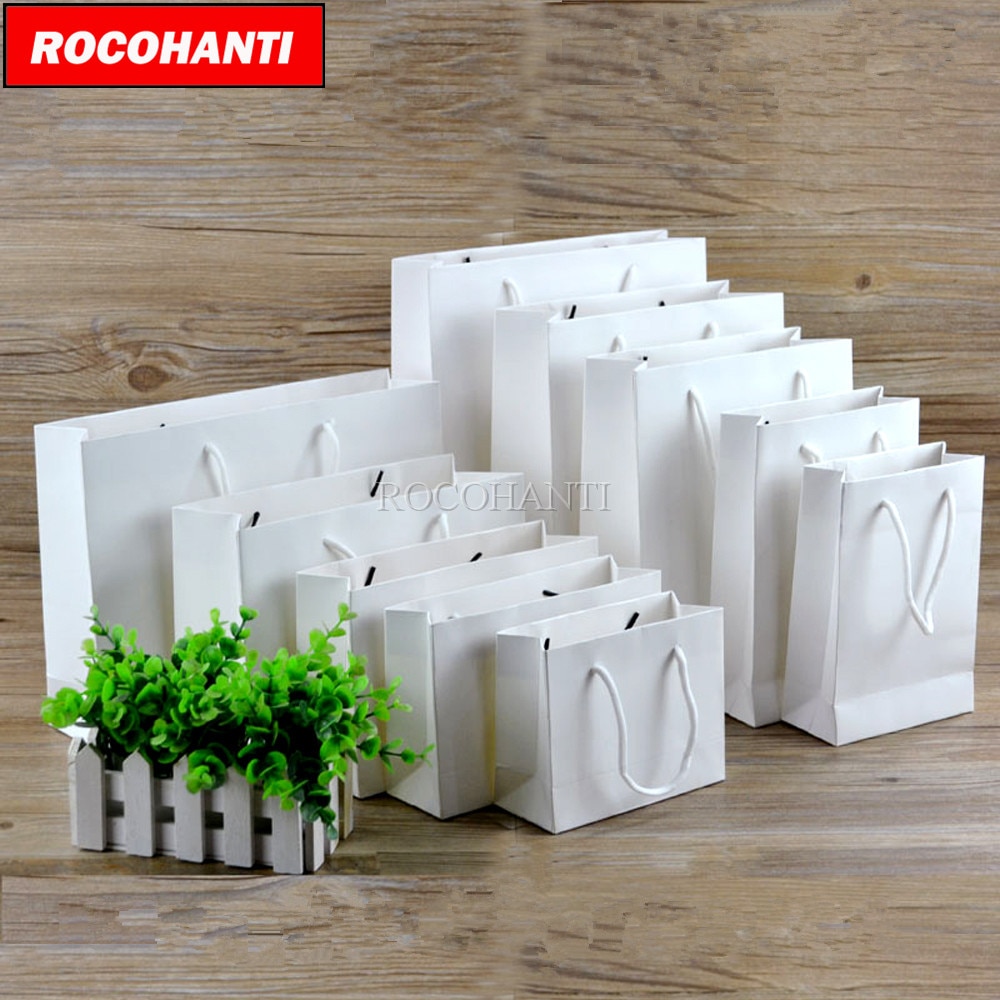 

Картонные белые пакеты ROCOHANTI для подарков
