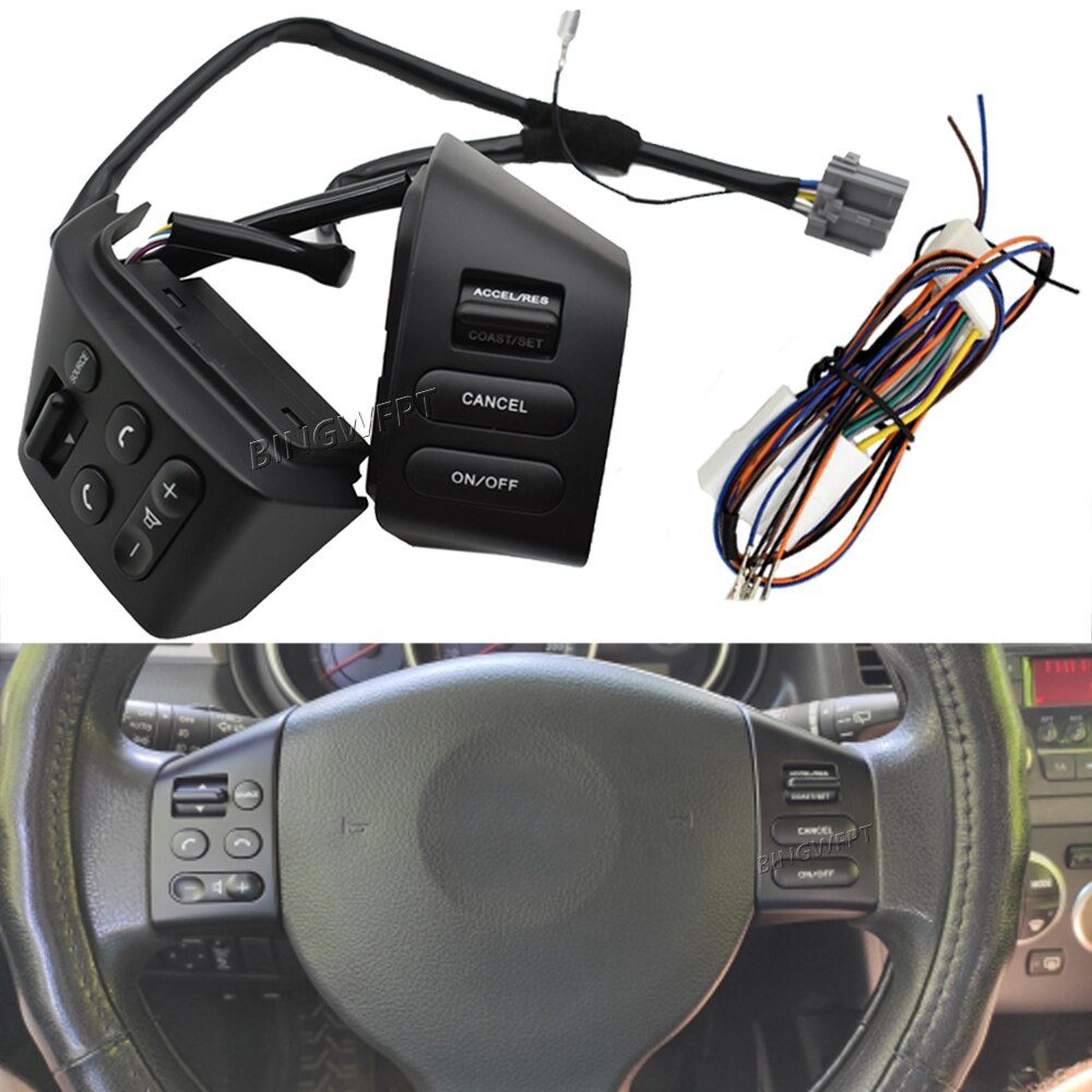 

Для Nissan SYLPHY 2005-2018 для TIIDA 2005-2008 Многофункциональный круиз-контроль на руле, кнопка регулировки звука, переключатель