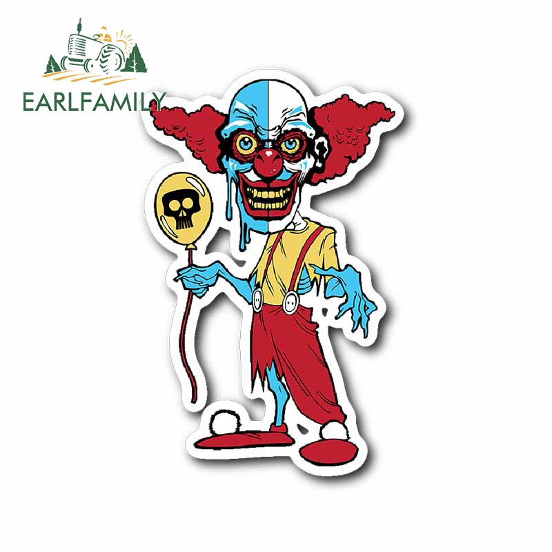 

EARLFAMILY Зло Клоун наклейка мультфильм Стайлинг автомобиля заднее лобовое стекло фотографический Автомобиль Мотоцикл Шлем Декор