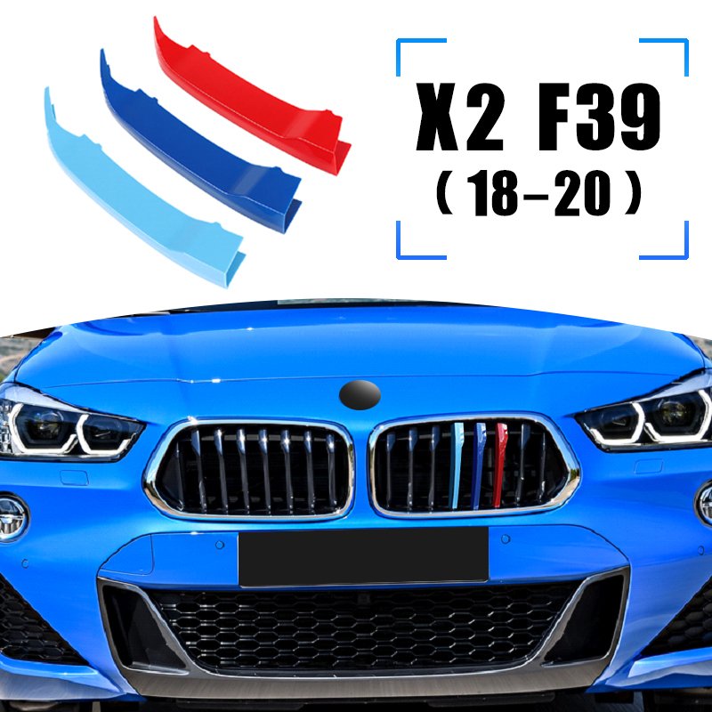 

3 шт. ABS для BMW X2 F39 2018-2023, декоративные полоски на переднюю решетку, 3 цвета, внешние аксессуары