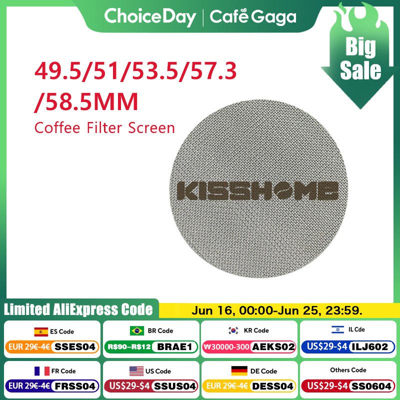 

KISSHOME шайба для эспрессо, экран 51 мм, 53,5 мм, 58,5 мм, 57,3 мм, сетчатый фильтр, портафильтр, инструменты для бариста, аксессуары для кофемашин